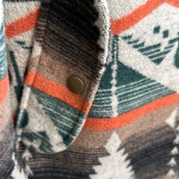 BB Dakota Navajo Bostwick Aztec Wool Faux Fur Southwestern Blanket Jacket Coat S - Picture 6 of 10